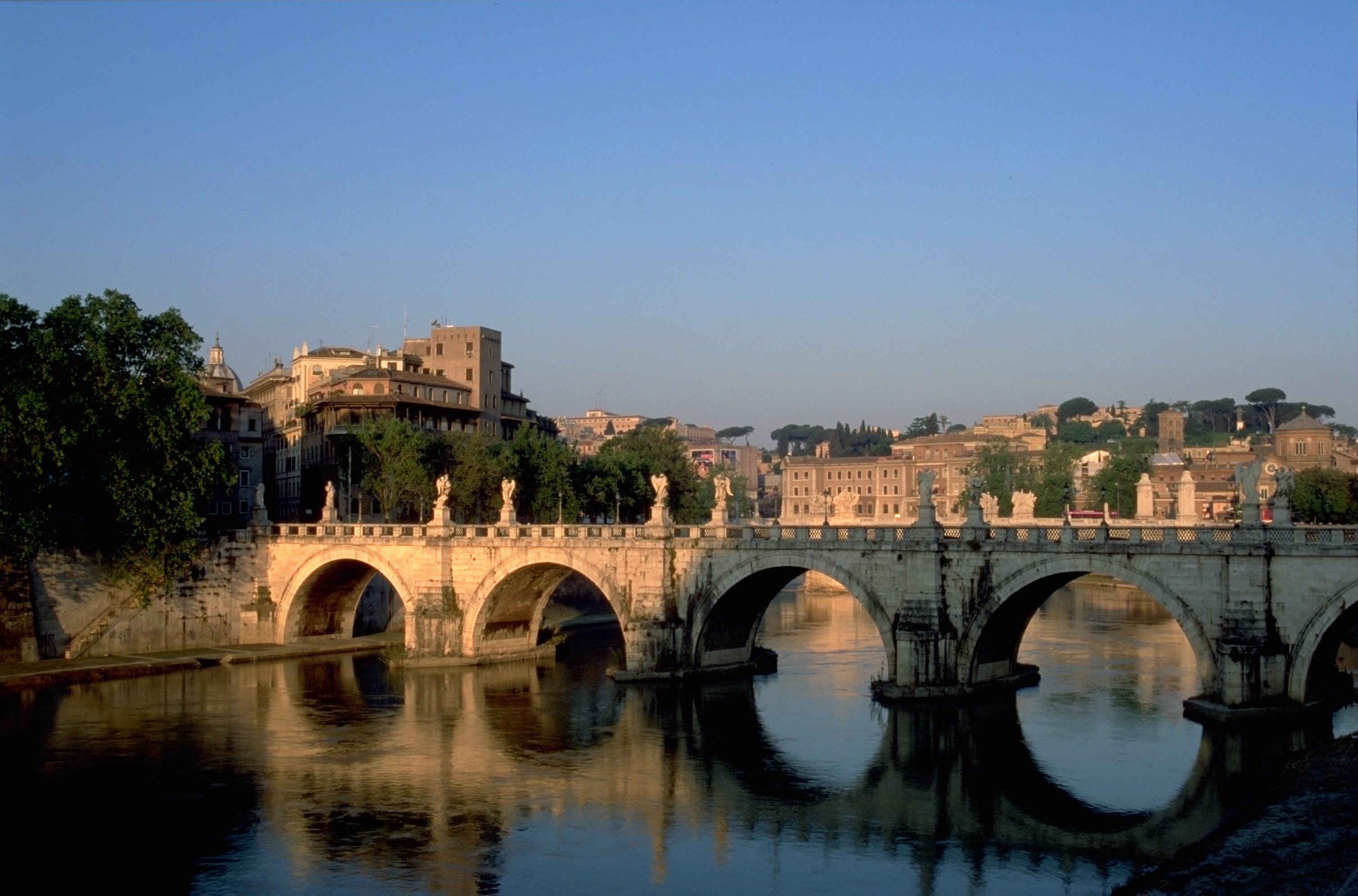 A view of the Ponte Sant'Angelo (bridge) in Rome